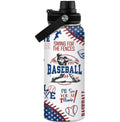 Patriotic "Swing for the Fences" Baseball Water Bottle – Insulated & 100% Leak-Proof Sports Flask