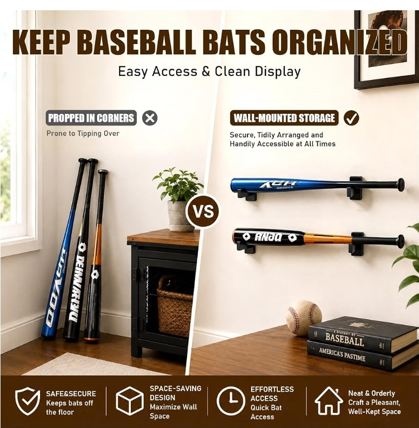 Premium Wall Mount Gun Rack – Horizontal Handgun & Pistol Storage Display Stand (2-Pack)